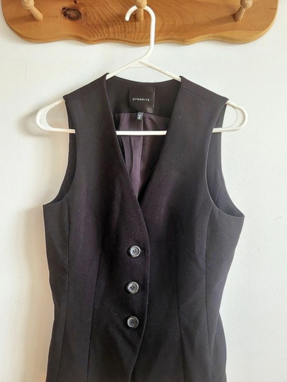 Dynamite Small Fitted V-Neck Vest Black